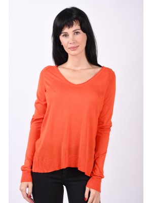 Bluza Dama Vero Moda Vmnova V-Neck Tangerine Tango